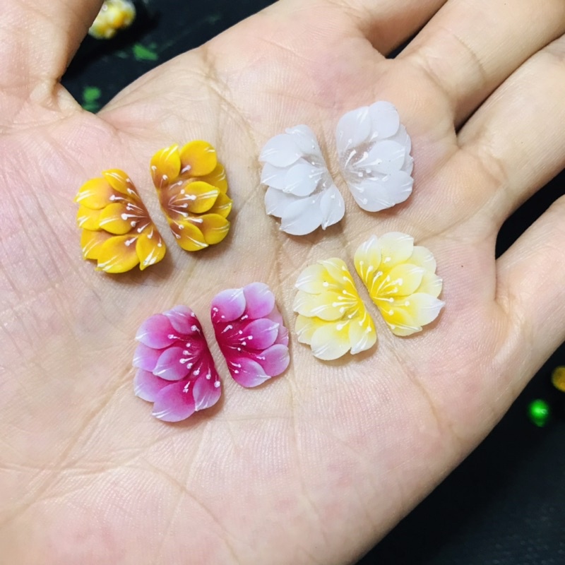 Hoa bột nail gắn móng chân