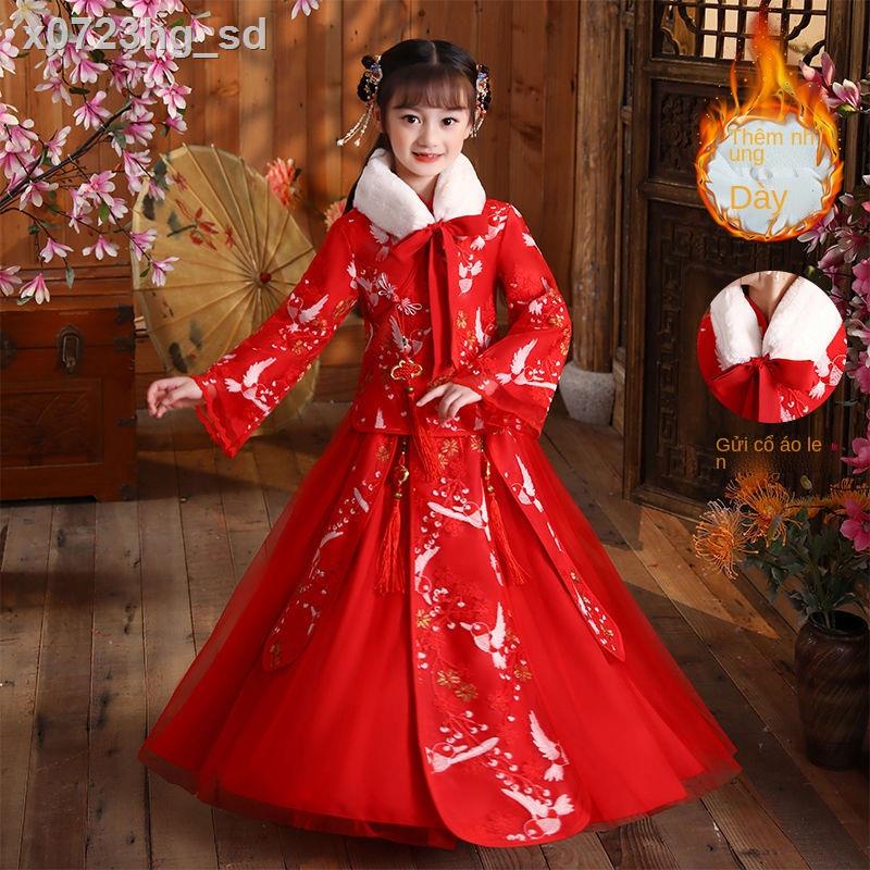 ♀♝✖Hanfu cô gái phù hợp với mùa hè váy cổ tích Trang phục trẻ em phong cách Trung Quốc xuân và thu công chúa bé