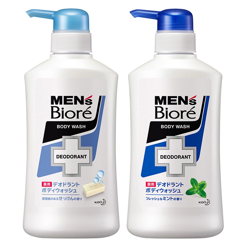 Sữa tắm khử mùi MEN's Bioré - Bạc hà mát lạnh, Xà phòng thơm mát dạng Chai 440ml , Túi 380ml