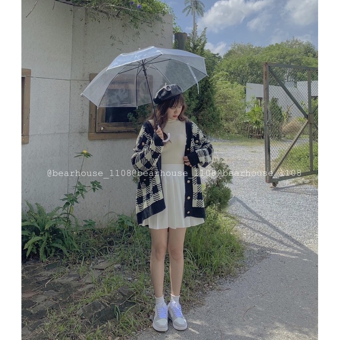 ❌ ÁO CARDIGAN LEN KẺ ĐEN TRẮNG ❌ | BigBuy360 - bigbuy360.vn