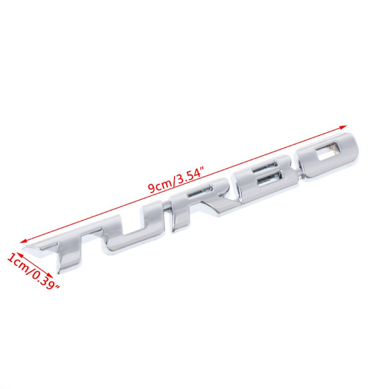 Đề Can Trang Trí Xe Hơi/ Xe Tải Hình Chữ Turbo 3D Bằng Kim Loại Crom