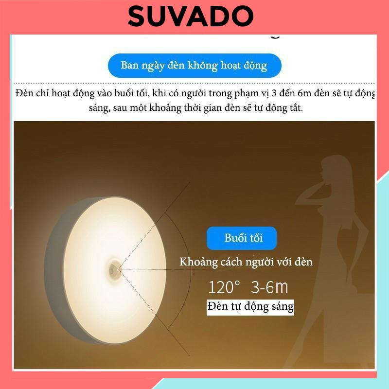 Đèn LED cảm ứng không dây thông minh dán tường tủ bếp cầu thang pin sạc USB ddenf led Light 002 SUVADO