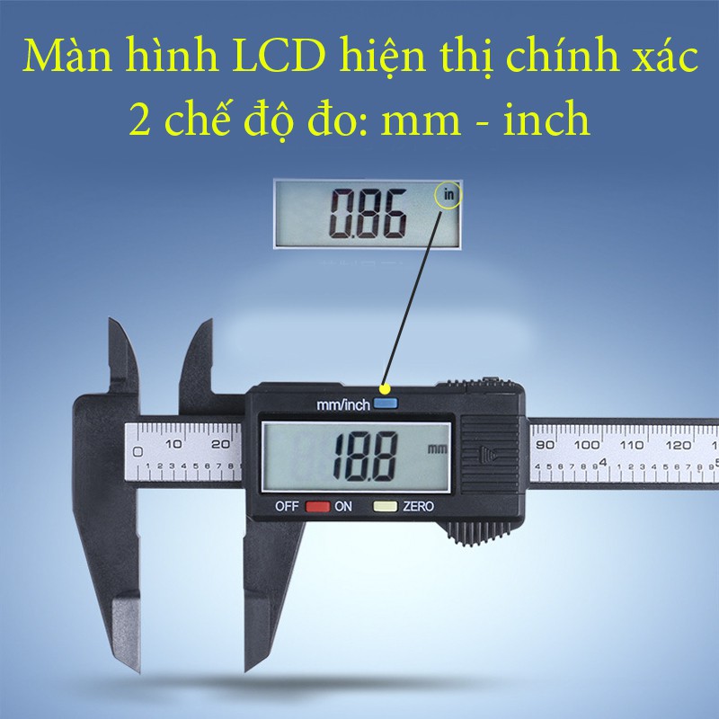 Thước đo Điện Tử sợi nhựa Carbon 150mm - Syntek