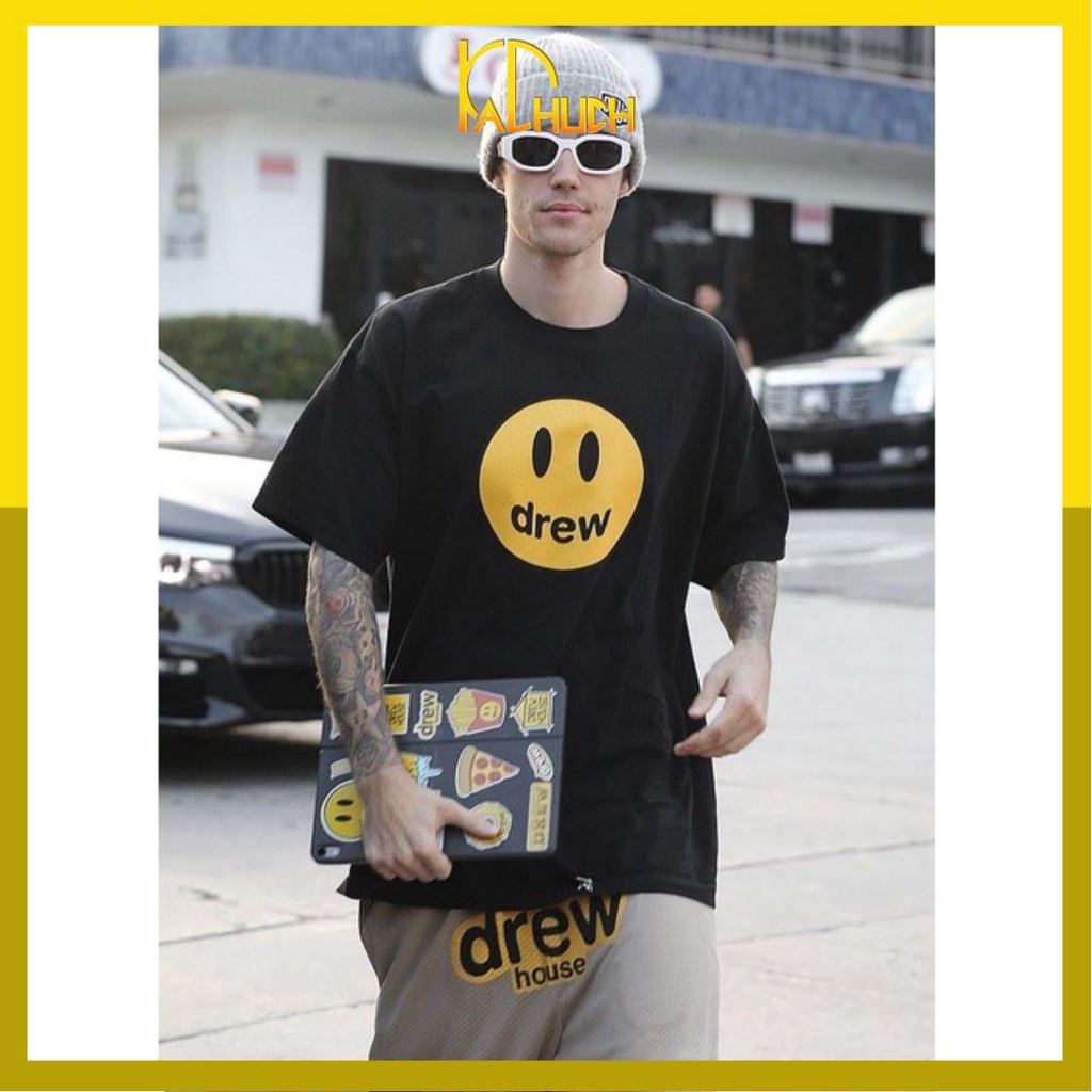 ÁO THUN TAY LỠ UNISEX IN MẶT CƯỜI - FREESIZE DƯỚI 75KG