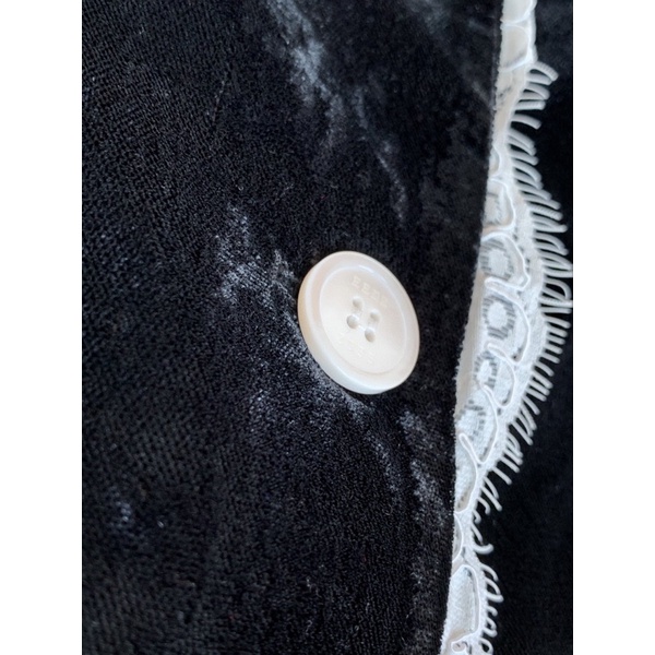 Áo khoác nhung cổ vest vải ren thương hiệu thời trang cao cấp Eenk