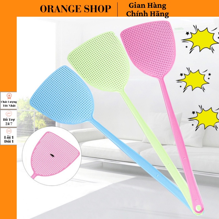 Vợt đập ruồi có tay cầm dài siêu tiện dụng Chất liệu bằng nhựa mềm an toàn thân thiện Orange Shop