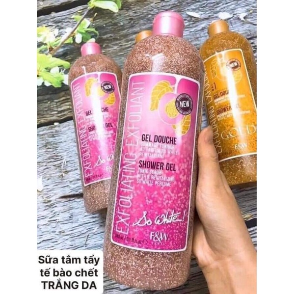 sữa tắm tẩy da chết f&w của pháp