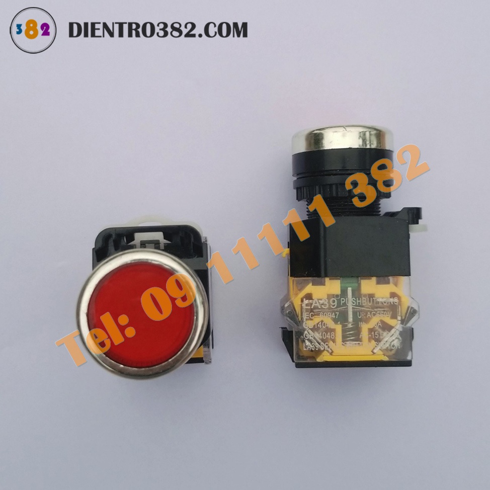 Nút nhấn nhả, nhấn giữ màu Xanh, Đỏ, Vàng  không đèn và có đèn Phi 22 CML LA39-11, CML LA38-11T, CML LA39-11D