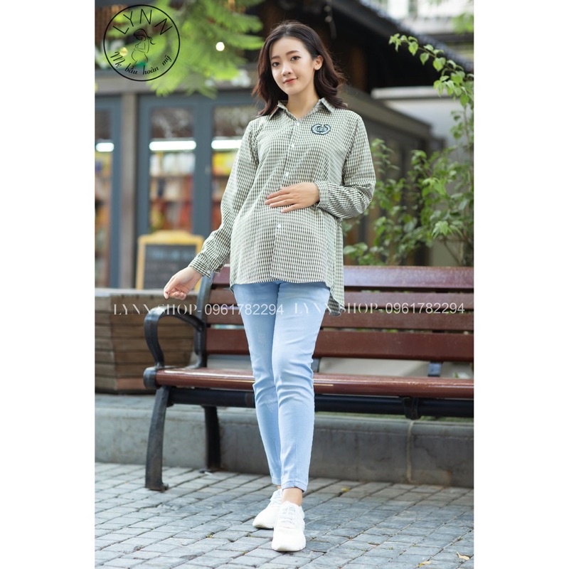 [Giá xưởng] Quần jean bầu cao cấp, ☘️có đáp bụng và chun chỉnh từng thai kỳ☘️Size (S-3Xl)