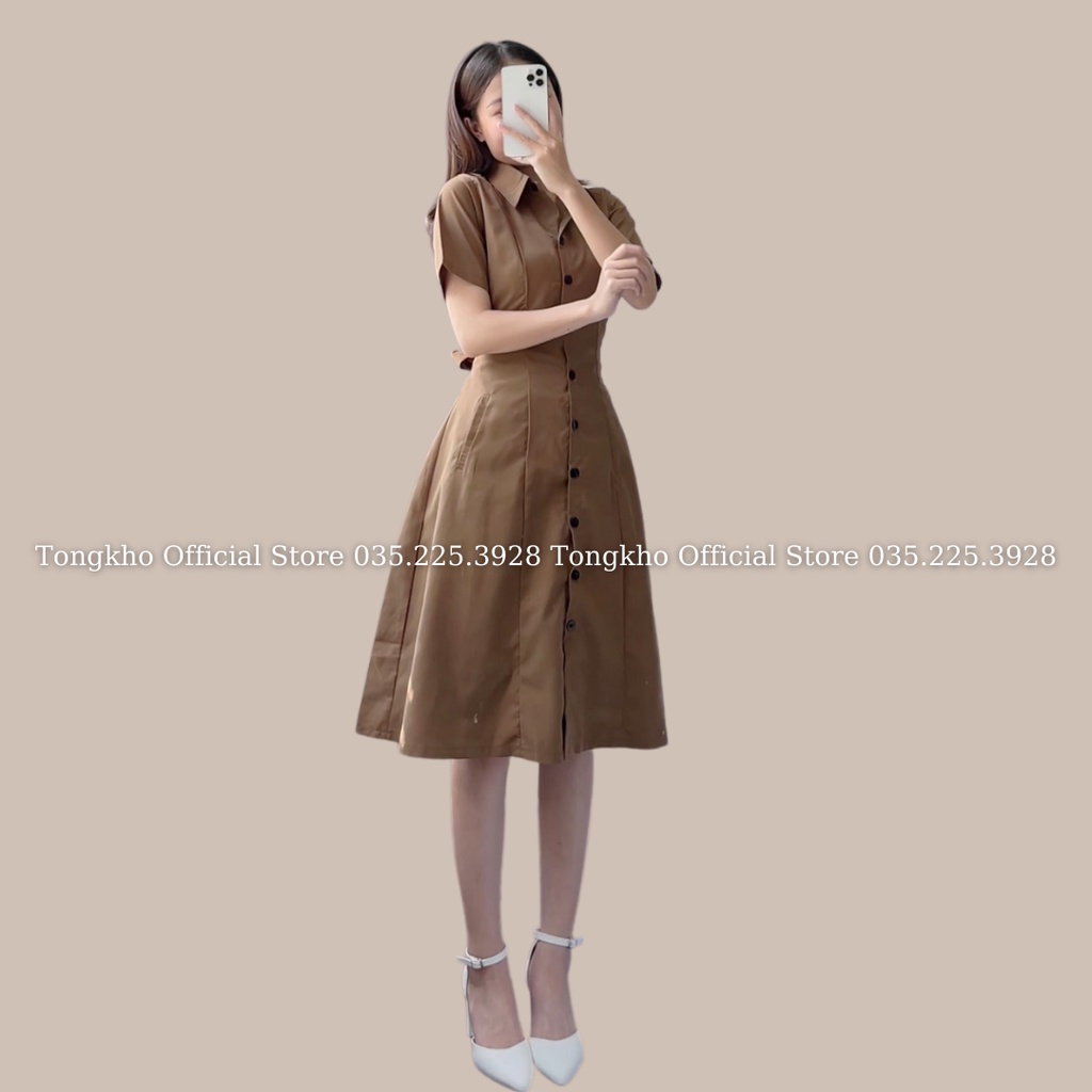 Đầm váy nữ BIGSIZE váy sơ mi nơ lưng dáng dài 5921