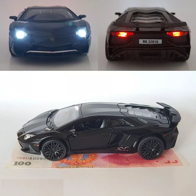 [Mã LIFE0503TOYS1 giảm 10% đơn 150k] MÔ HÌNH XE Ô TÔ Siêu Xe LAMBOR Aventador SV LP750-4 | MINIAUTO tỷ lệ 1:32 Đen