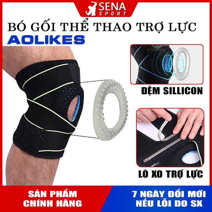 BÓ GỐI THỂ THAO, TẬP GYM AOLIKES CAO CẤP VỚI 4 LÒ XO TRỢ LỰC VÀ VÒNG ĐỆM SILLICON