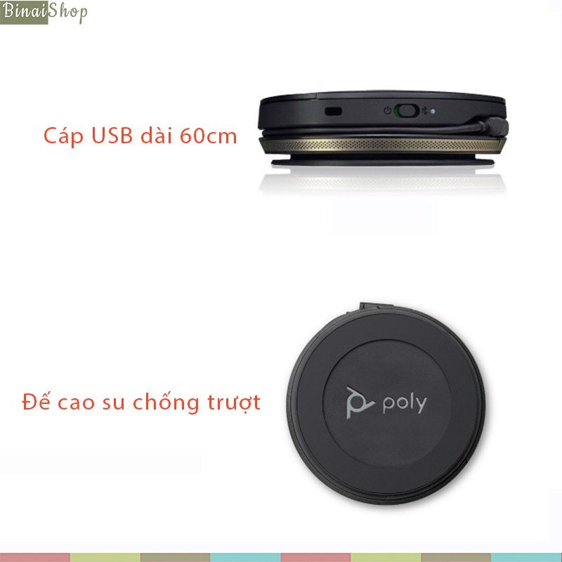 Poly Calisto 5300 - Micro Kèm Loa Hội Nghị Trực Tuyến, Bluetooth 5.0, Tích Hợp Microsoft Teams Dành Cho Nhóm 3-5 Người