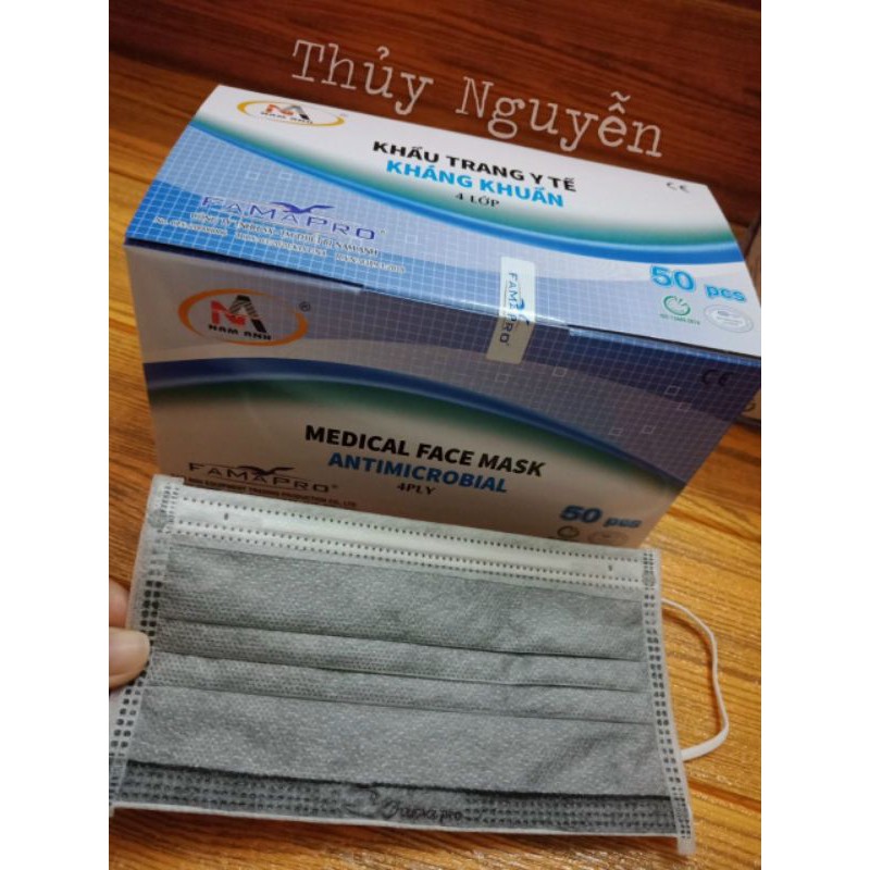 (1 HỘP 50 cái) khẩu trang y tế KHÁNG KHUẨN 4 lớp FAMAPRO | BigBuy360 - bigbuy360.vn