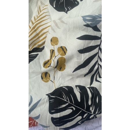 Vải linen bột hình lá