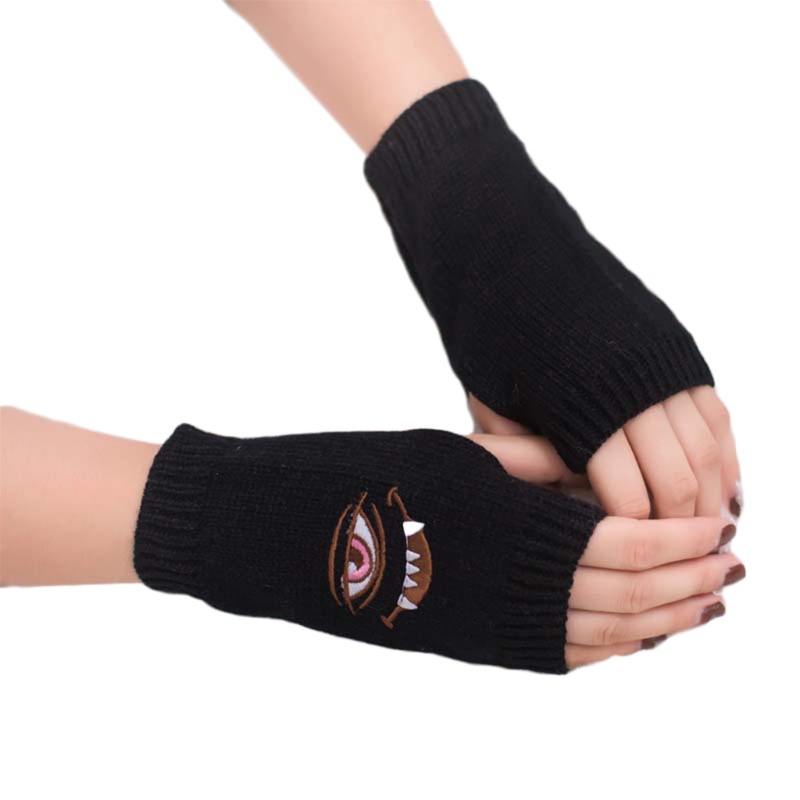 Găng Tay Mềm Mại Hở Ngón Co Giãn Giữ Ấm Mùa Đông