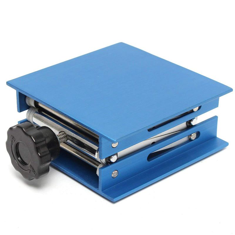 Phòng thí nghiệm hợp kim nhôm 4 inch Bệ nâng Jack kéo / Bàn nâng có thể gập lại Kiểm soát độ cao Lý tưởng để làm việc Vật lý. thí nghiệm hóa học , sinh học