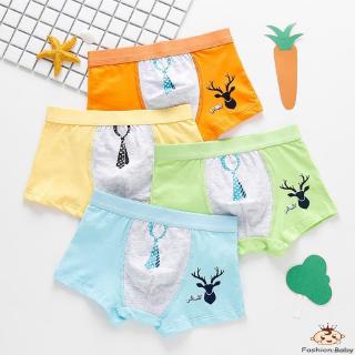 Set 4 quần lót cotton in hình thú hoạt hình thời trang dành cho bé trai