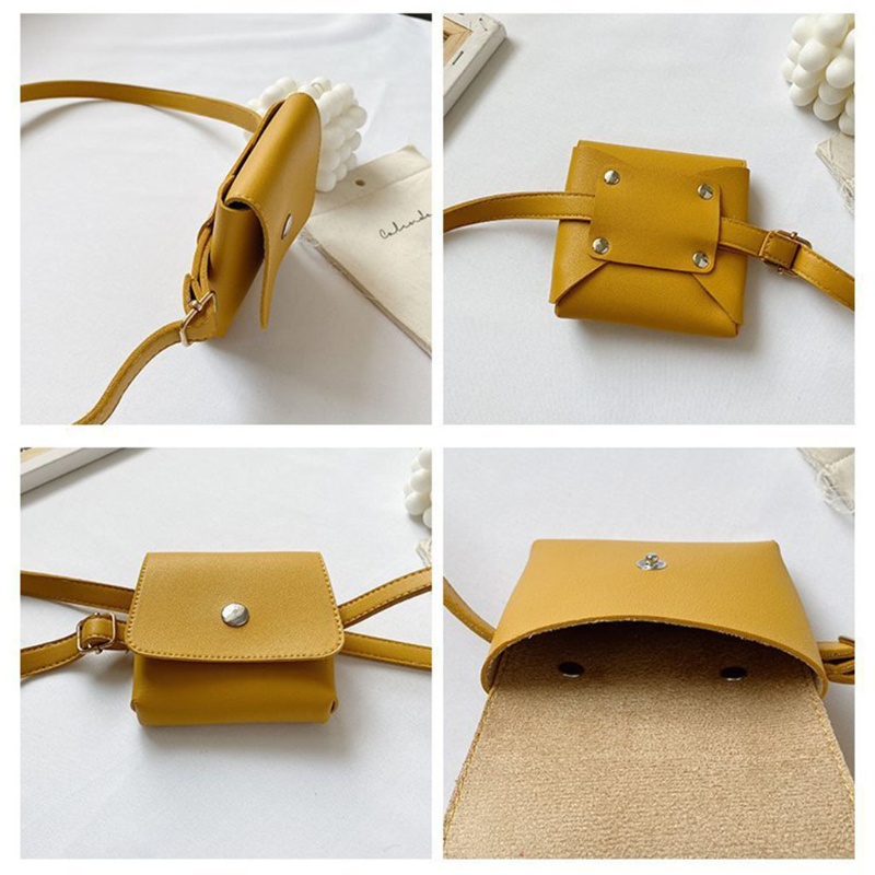 Túi Đeo Chéo Ngực Mini Màu Trơn Đơn Giản Thời Trang Mùa Hè Cho Bé Trai / Gái