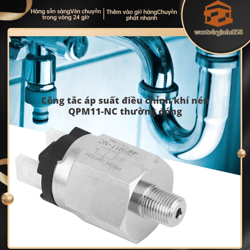 Hàng Hot Công tắc áp suất không khí có thể điều chỉnh NC QPM11-NC G1 / 8in AC220V 48VAC / DC 0.02 ~ 0.1Mpa Hàng giao ngayWestvirginia058