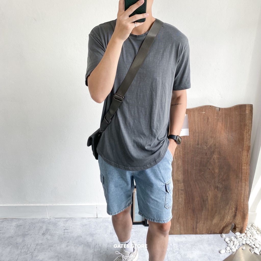 Áo Phông Nam BT trơn, thun cổ tròn vải cotton xước 100% co giãn thoáng mát GATE6 - #4744