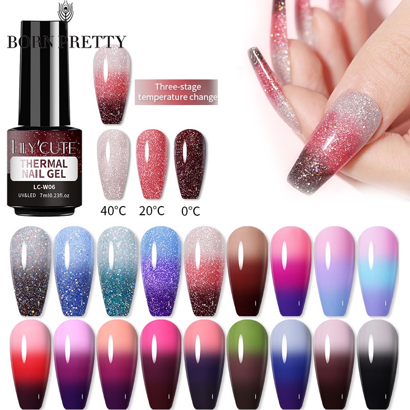 Sơn móng tay gel BORN PRETTY 3 lớp màu sắc thay đổi theo nhiệt độ