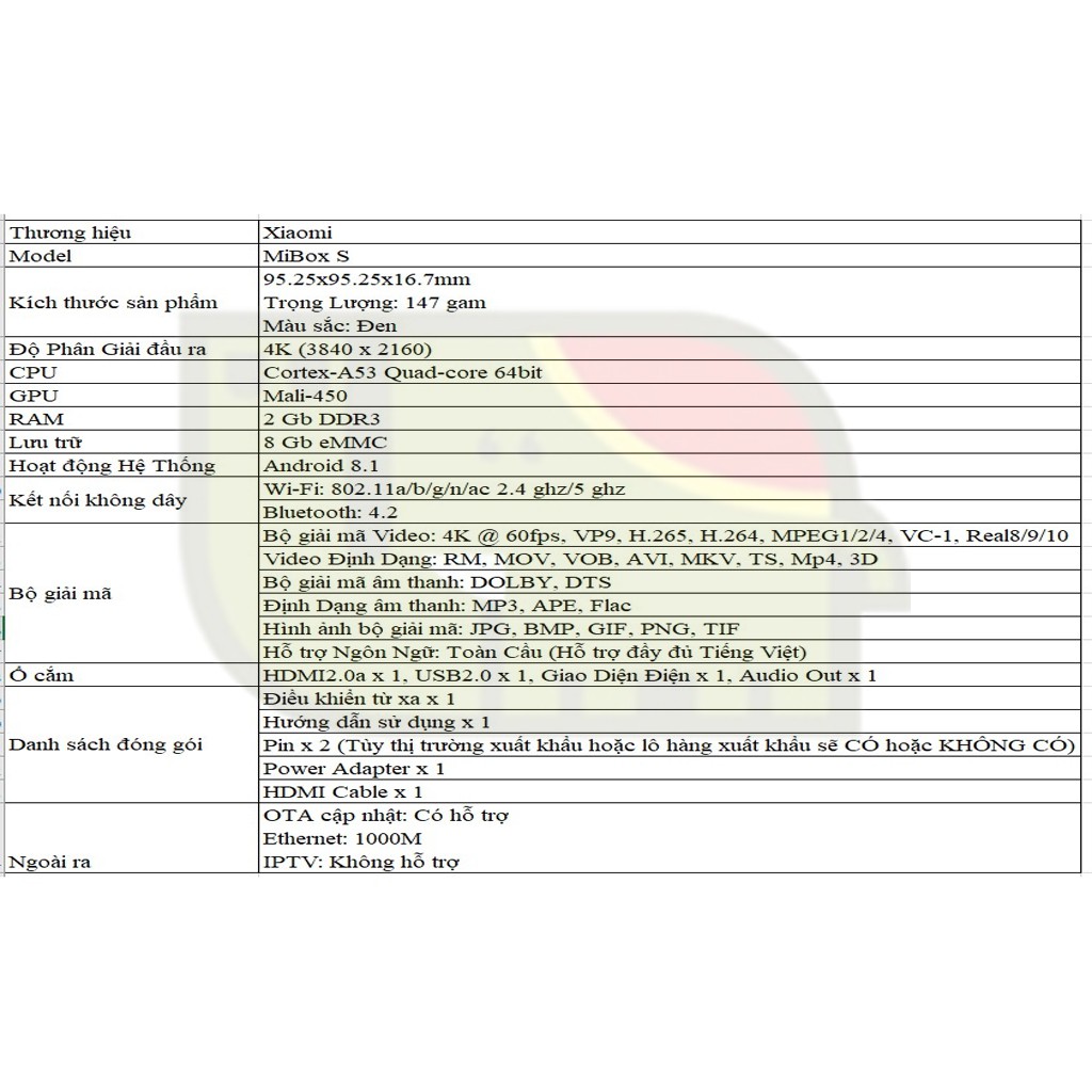 Android Tivi Box Xiaomi Mibox S 4K 2019 Bản Quốc Tế Tiếng Việt tìm kiếm giọng nói - phân phối chính hãng