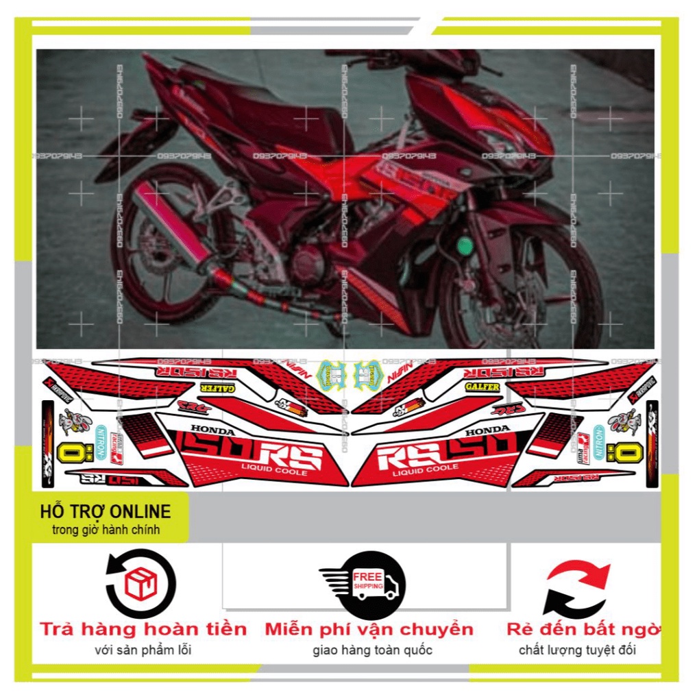 TEM XE WINNER X RS150 ĐỎ ĐEN -- SHIN DECAL 2