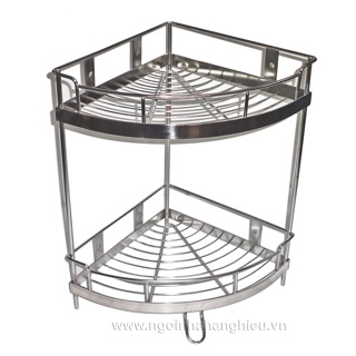 Kệ góc Inox 304 hàng đúc đặc có chân kích thước R35cm cao 44cm