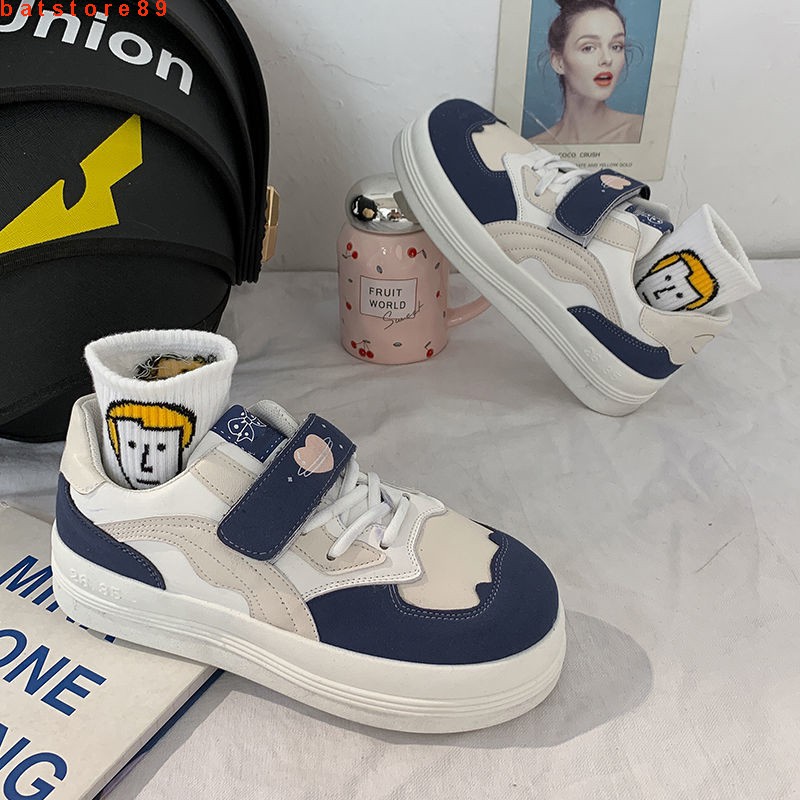 Giày thể thao nữ ulzzang học sinh hàn quốc mũi tròn siêu cute đế cao 5cm - Giày sneaker nữ học sinh dễ thương cá tính