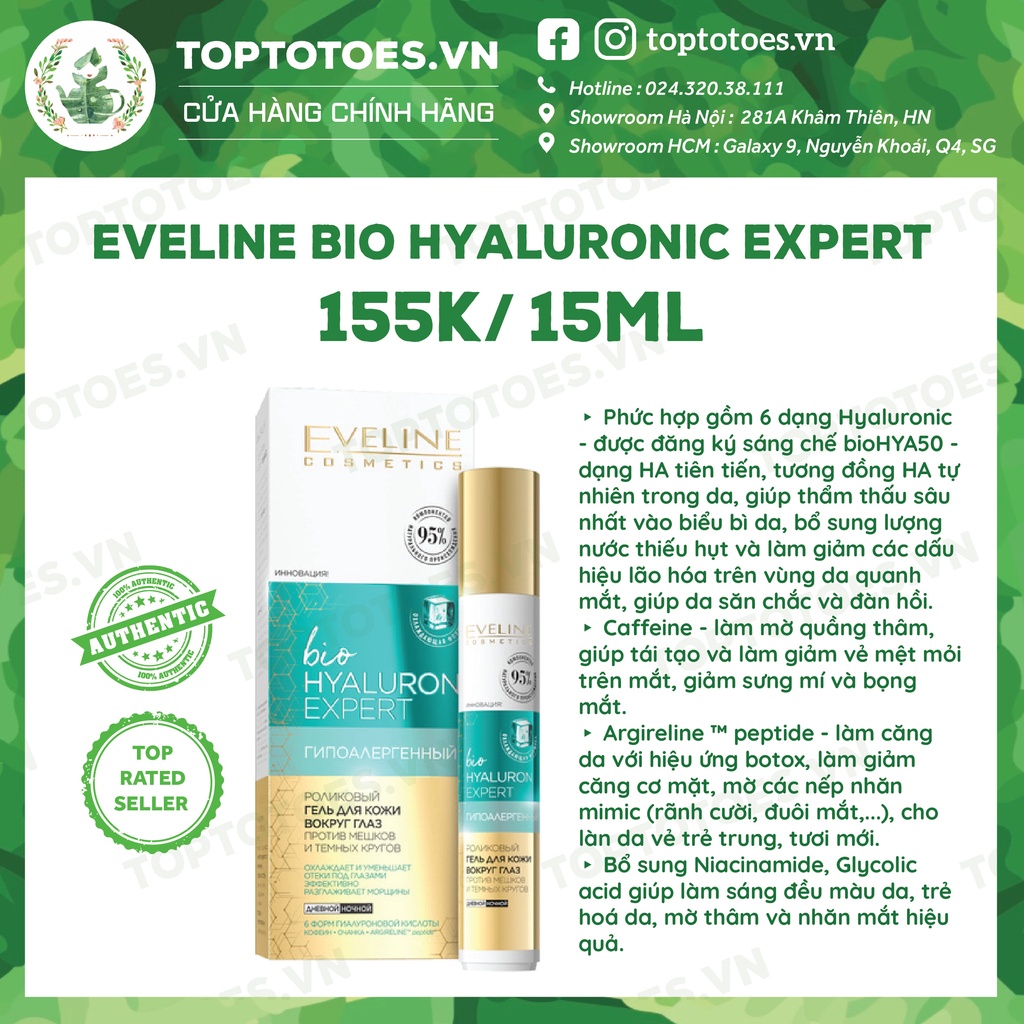 Lăn mắt lạnh Eveline giảm thâm, bọng, nhăn da mắt