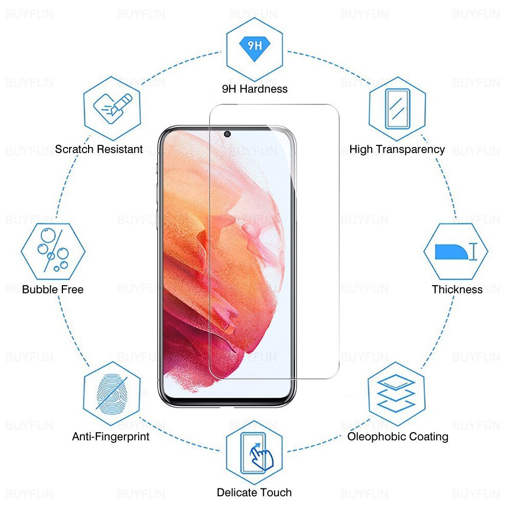 Set 2 Kính Cường Lực Bảo Vệ Màn Hình Điện Thoại Samsung S22 PLUS S22 Samsung S21 FE S20 FE