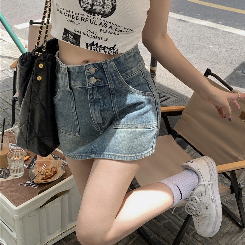 Chân váy jean COZOKC lưng cao phong cách cổ điển thời trang