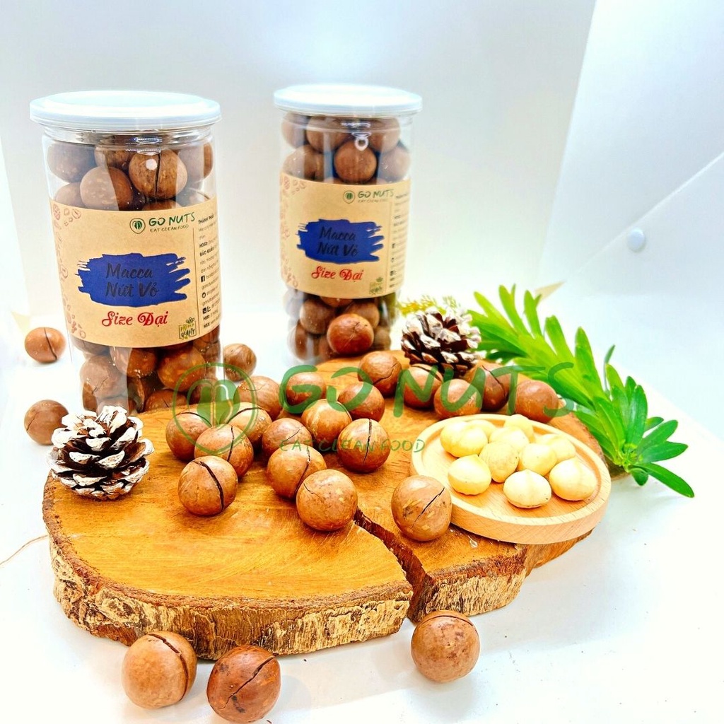Hạt Macca nứt vỏ size đại 500g GO NUTS Hạt Mắc Ca hỗ trợ giảm cân ăn kiêng ngũ cốc dinh dưỡng không đường thuần chay