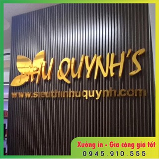 Chữ trang trí tường ,biển quảng cáo chất liệu alu vàng gương cắt theo yêu cầu