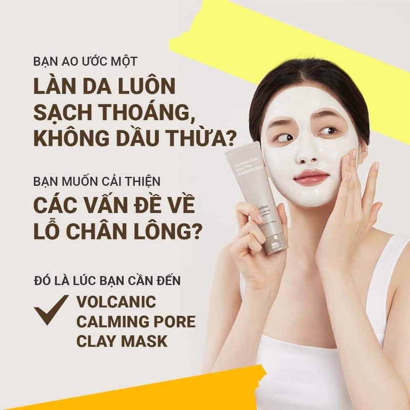 Mặt nạ đất sét Innisfree super volcanic pore clay mask 2X