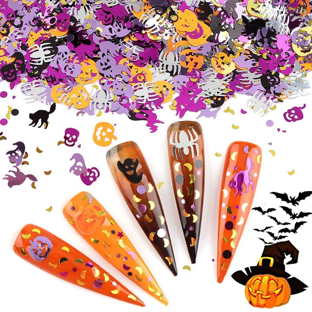 AROMA Kim Sa 3D Hình Bí Ngô Halloween Trang Trí Móng Tay Cho Nữ