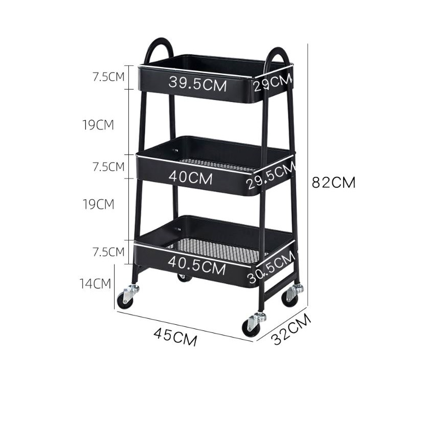 Kệ bỉm sữa Đa Năng 3 tầng, có Bánh Xe Đẩy Kiểu IKEA (3 màu XANH - TRẮNG - ĐEN)