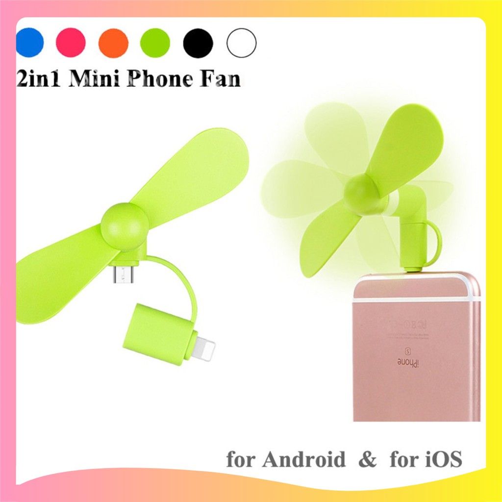 [Hot] Quạt 2 cánh mini 2in1 dành cho điện thoại