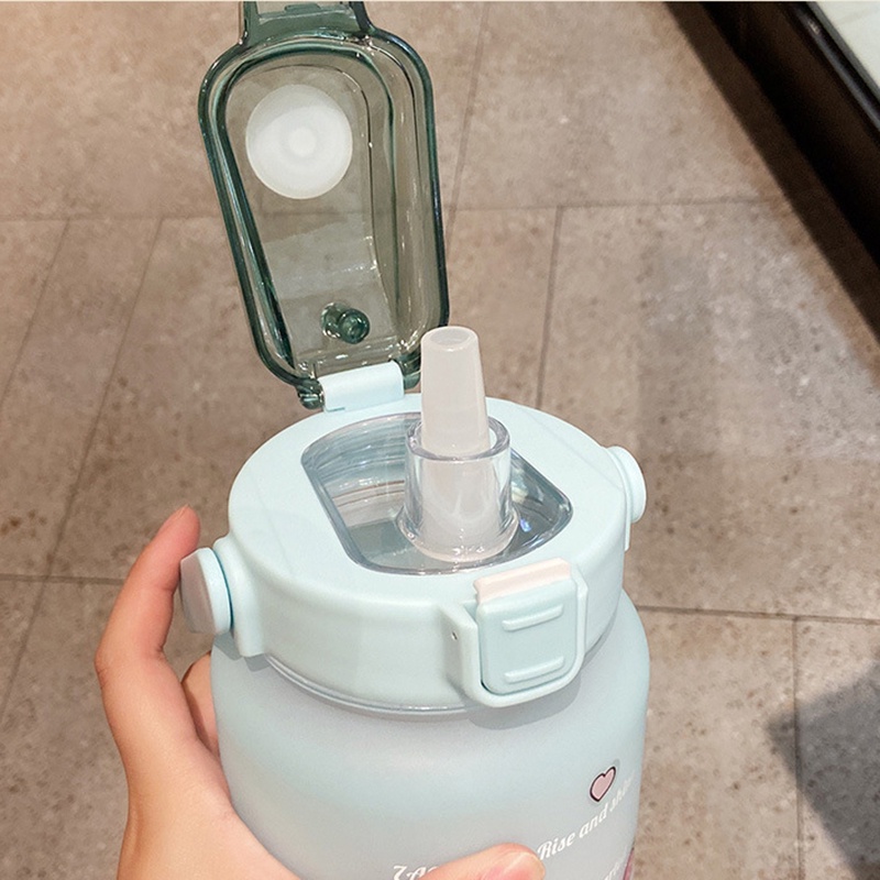 Bình Đựng Nước 2L Dễ Thương Có Vạch Báo Giờ Uống Nước YR