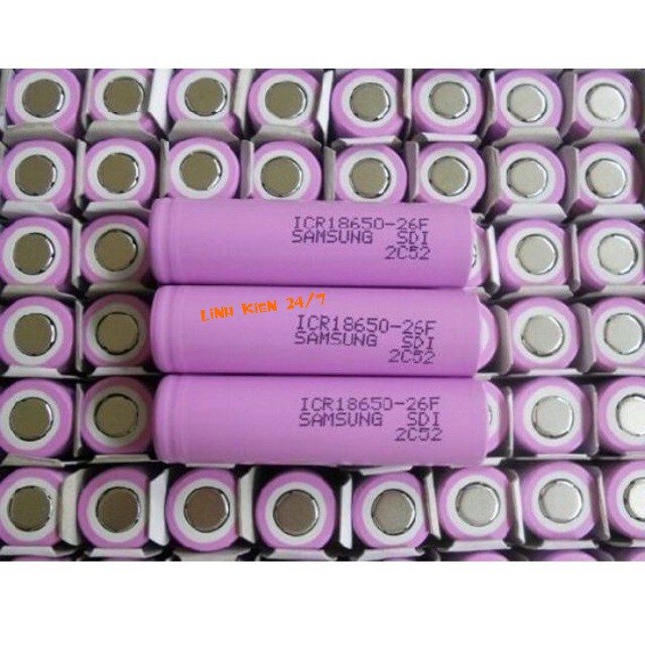 Pin Samsung ICR18650 26F 2600mAh Dòng Xả 10A Chính Hãng