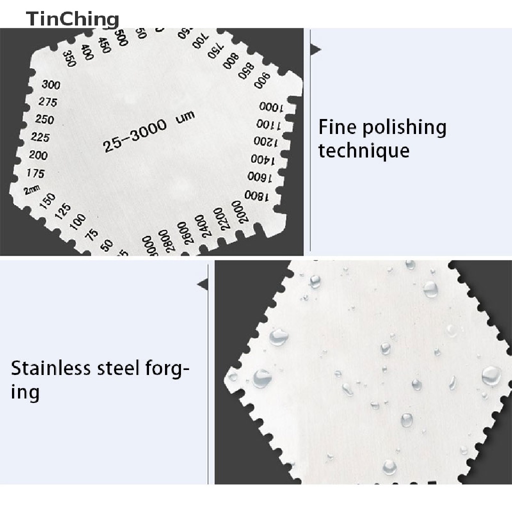 Lược Đo Độ Dày Màng Ướt Màu Bạc 25-3000um