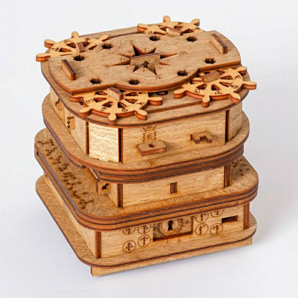 Tây Ban Nha David Jones Tủ đựng đồ giải mã bằng gỗ Hộp đàn Organ Câu đố chơi đốt cháy não Món quà sáng tạo