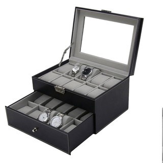 Hộp đựng đồng hồ da 20 chiếc 2 tầng