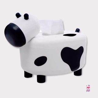 Hộp Đựng Giấy Ăn Đa Năng Ấm Gift & Decor Để Bàn 2in1 Kiêm Hộp Đựng Tăm Hình Bò Sữa Nhựa PP An Toàn Chống Va Đập