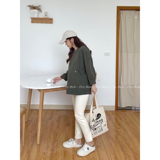 Áo pull bầu thêu hoa