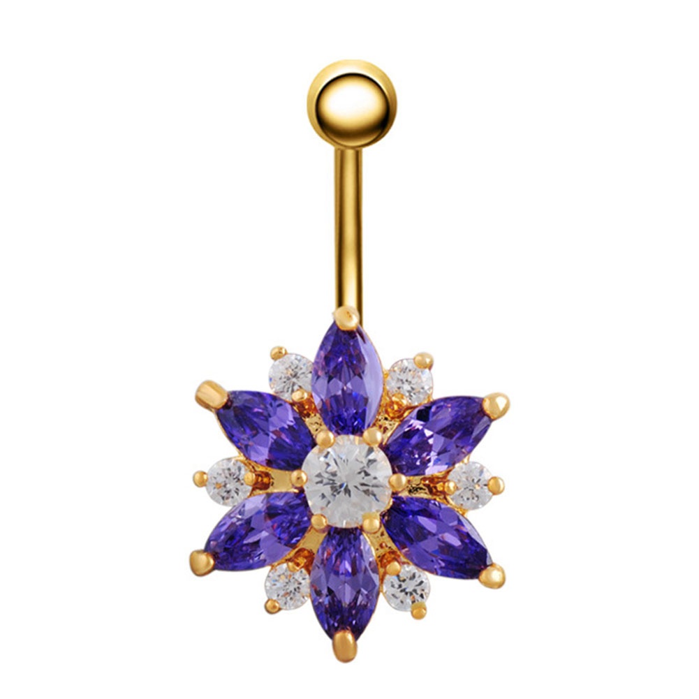 Khuyên Rốn Đính Đá Hình Hoa Sang Trọng