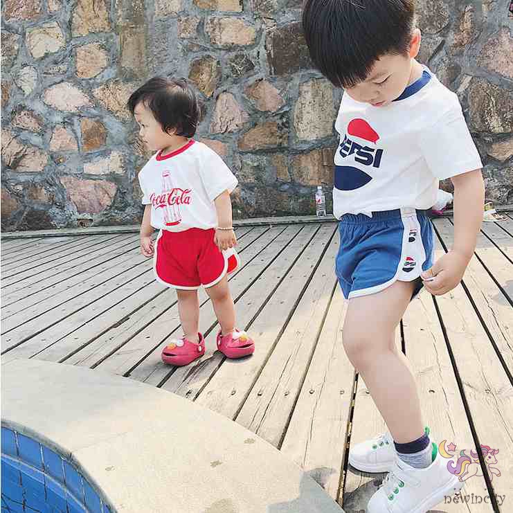 Set Áo Thun Tay Ngắn &amp; Quần Short Cho Bé Trai &amp; Gái