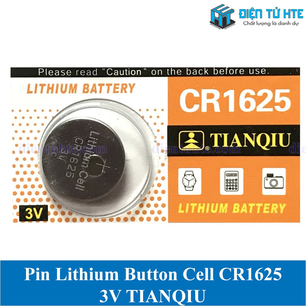 Pin Lithium Cell TIANQIU CR1625 1625 3V dùng điều khiển từ xa, máy tính,...(Trong vỉ)