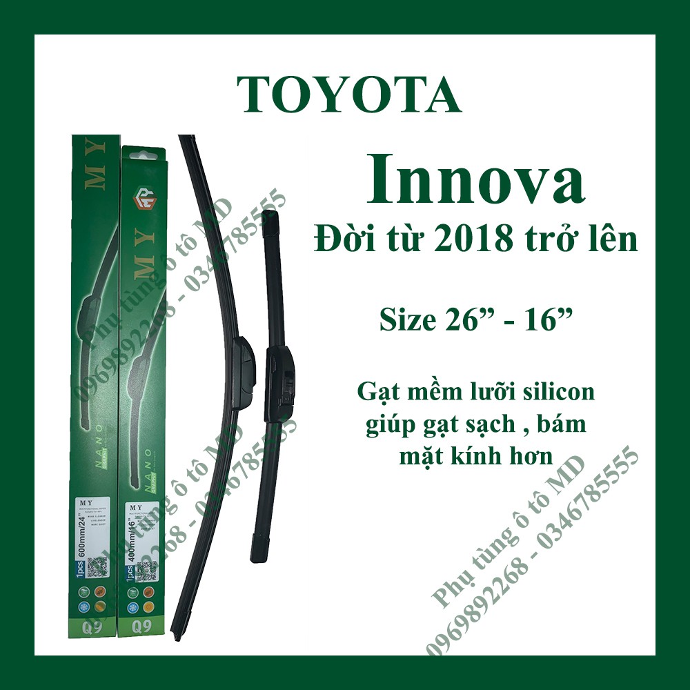 Gạt mưa Toyota Innova các đời và Gạt mưa các dòng xe khác của Toyota: Land Cruiser, Previa, Vios